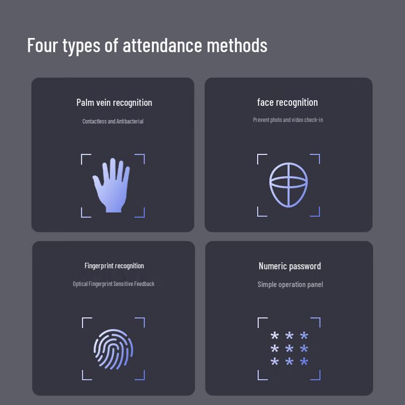 Deli Multi-Biometric Time Attendance System CN plug (adapter included)