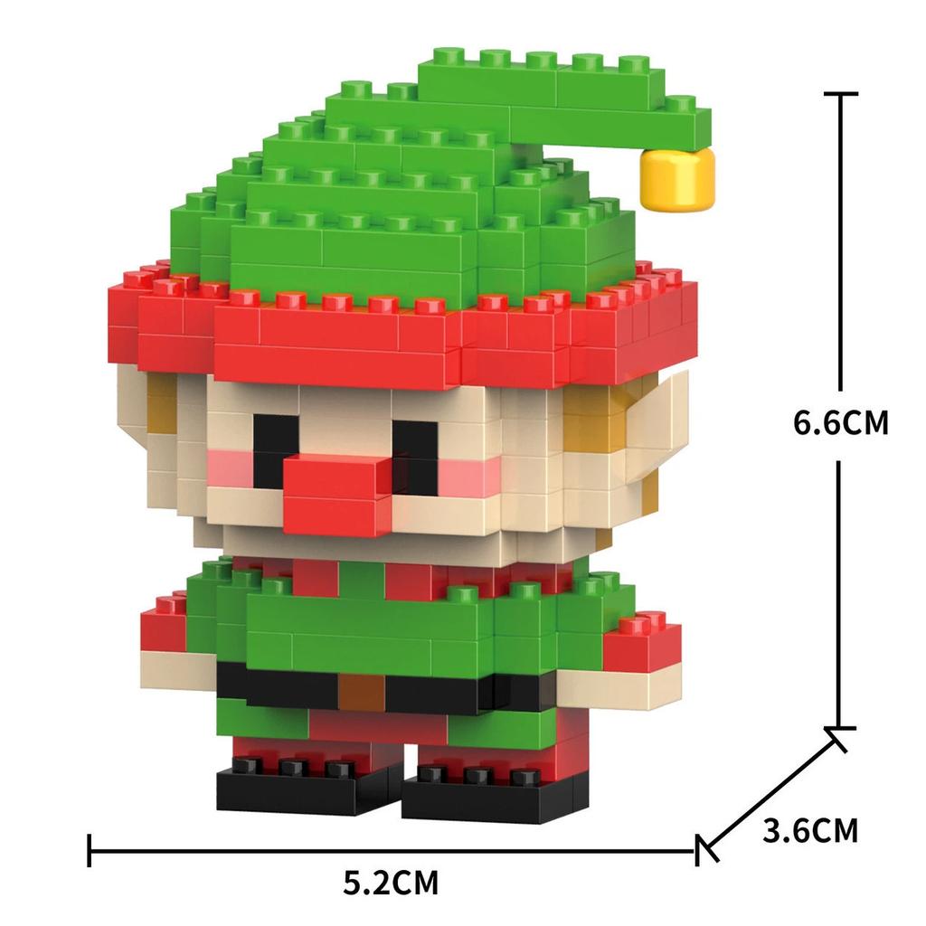 Non-Toxic 33 Style Cartoon Santa Claus Snowman Wishing Tree Apple Candy House Building Blocks City Compatible Diy Toys Children'S Gifts