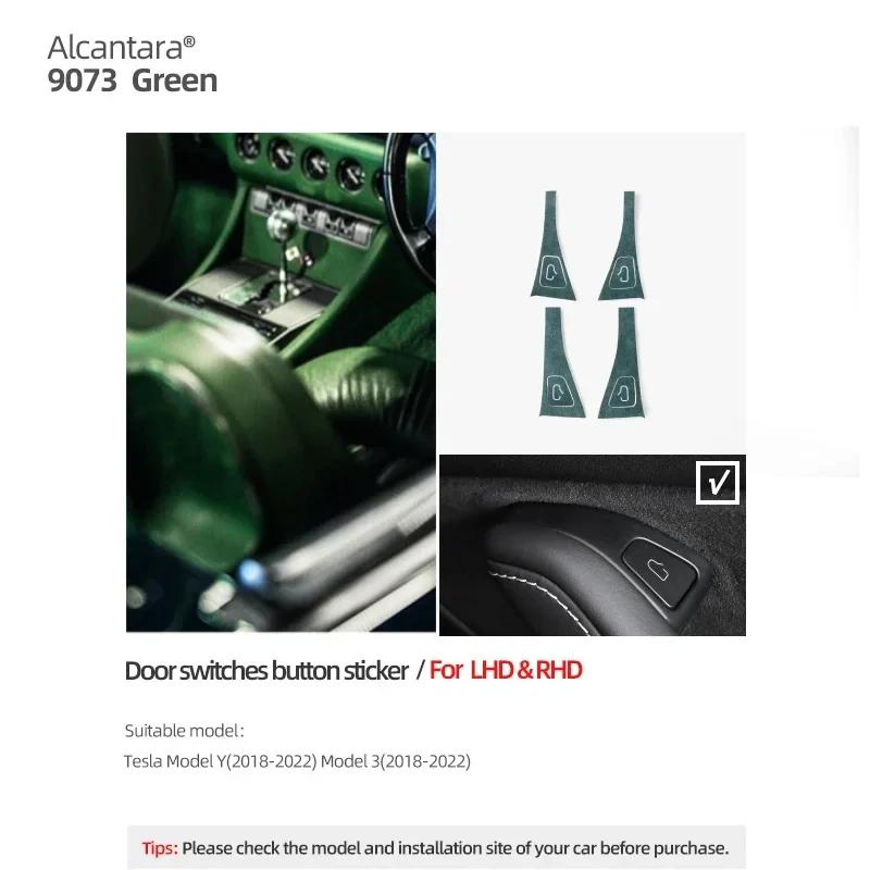 Betterhumz for Tesla Model 3 Model Y Door Lock Button Trim Sticker Car Window Control Panel Sticker Decals Interior Accessories