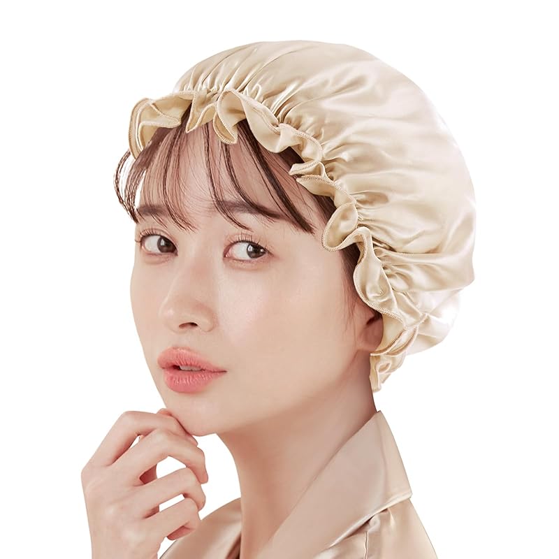 

[Utukky] silk night cap 100% silk 6A class [Actual store & TV introduction] Sarasara God No falling off until morning hair cap split ends Prevention