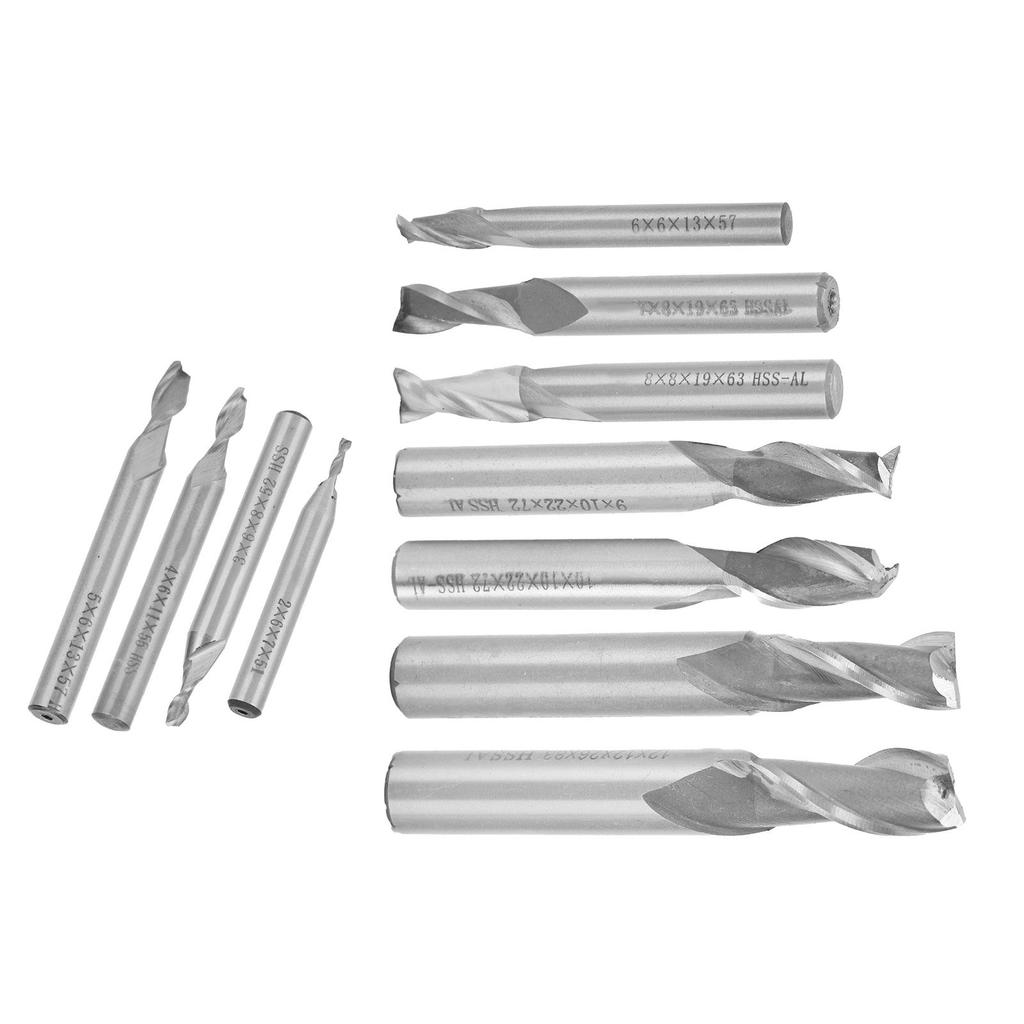 End Mill Spiral End Mill High Speed High Speed Steel Milling Cutter Hardware Straight Shank Milling Cutter for Engraving Tool