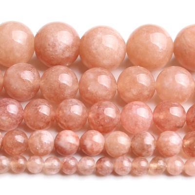 2 Strd Round Natural Sunstone Beads Loose Spacer Gemstone Beads Smooth 4~10mm
