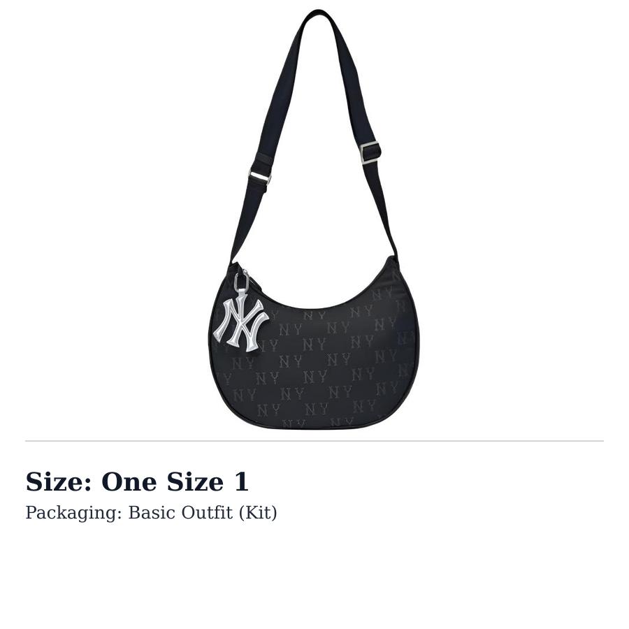 MLB Monogram Polyester Shoulder Bag Regular Womens Black 3ABQMA16N-50BKS One Size 1