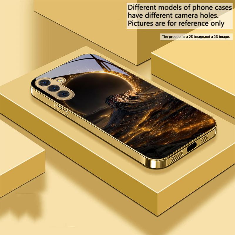 The wilderness of veins For Samsung Galaxy S20 FE S21 S22 S23 Plus S24 Ultra 25Ultra S21+ S9+ S22Plus Golden glass phone case