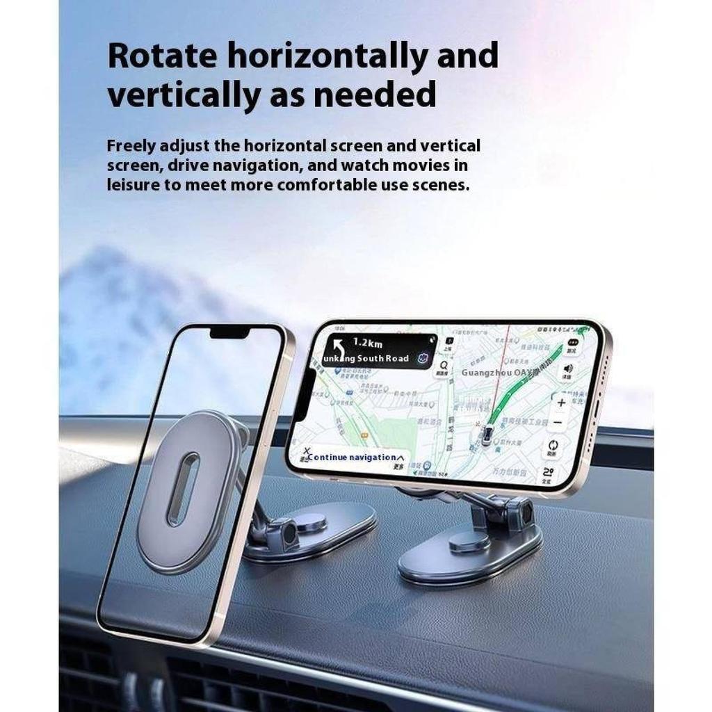 Creative Magnetic Car Mobile Phone Holder Rotating Folding Telescopic Bracket Multi-Angle Positioning Car Navigation Alloy Car Bracket