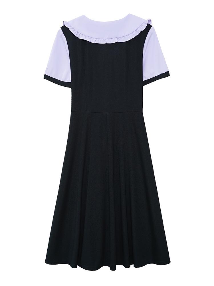 Stylish Slimming Plus Size Women's Mid-Length Summer Dress with Short Sleeves