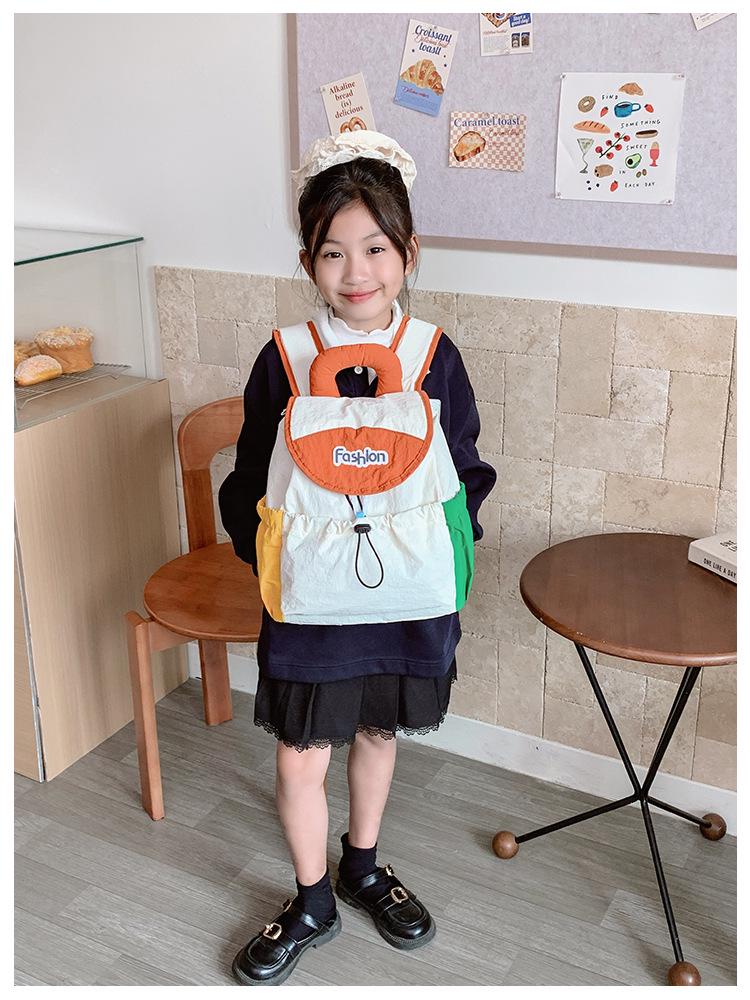 Kindergarten Color Block Backpack - Lightweight, Large Capacity for Boys and Girls