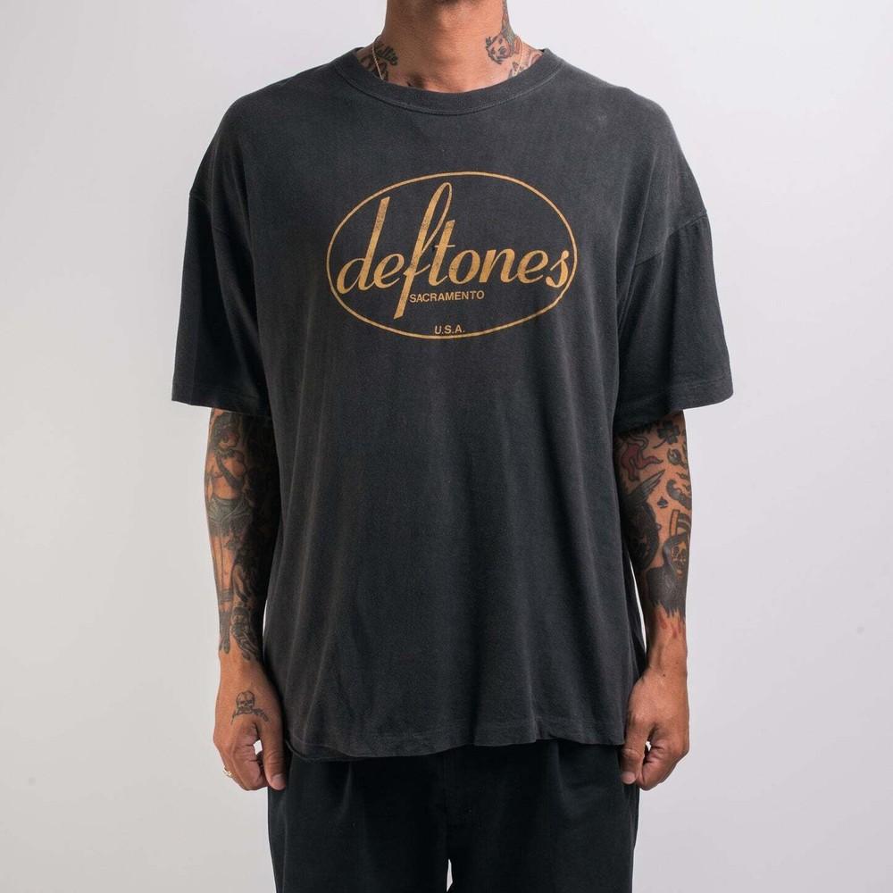 90s Deftones band basic black Graphic T shirt Unisex Men Women Unisex T-Shirt XL