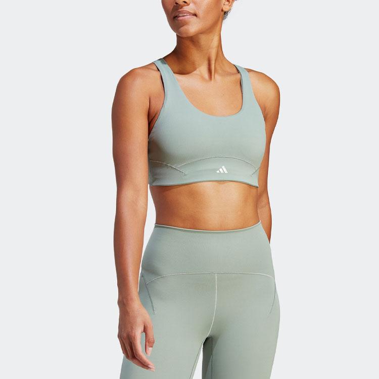 Adidas Solid Color Logo Wide Strap Comfortable Fashion Sports Bra Women underwear HR3034