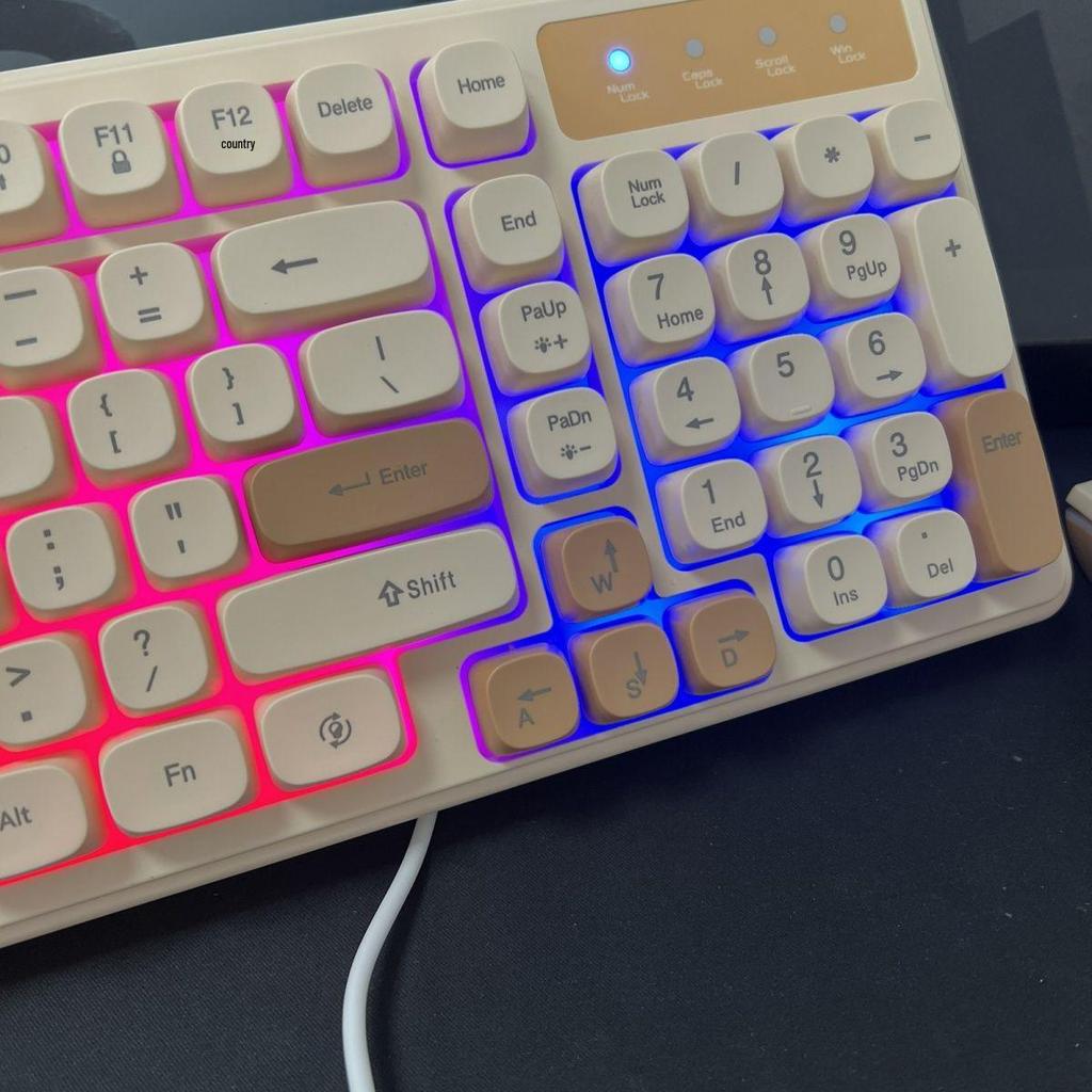 Wired Backlit Silent Keyboard & Mouse Set for Desktop, Laptop, Office, or Gaming