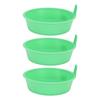 3 Pcs Feed Pan Thickened PP Plastic Round Livestock Feeder Bucket with Handle for Chicken Duck Goose