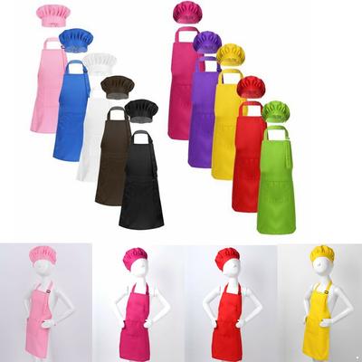 Unisex Çocuk Erkek Kız Önlük şef şapkası Seti Mutfak Pişirme Pişirme antrenman kıyafeti Moda Mutfak Aksesuarları