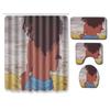 Creative Shower Curtain Floor Mat Combination Four-Piece Set Bathroom Toilet Carpet Shower Room Mat Foot Mat