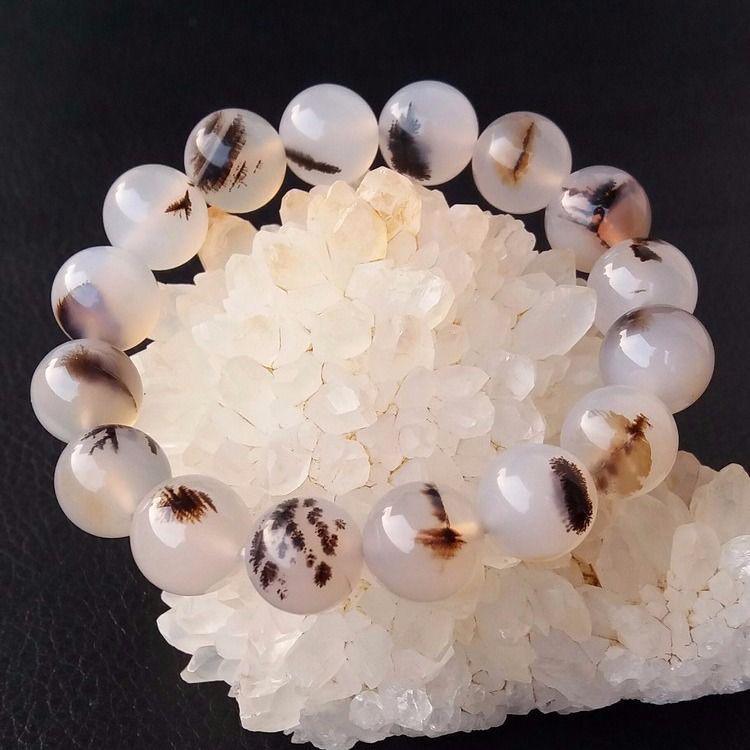 

Natural Ocean Chalcedony Flower Agate Single-Loop Couple Bracelet 6mm (approx. 29 beads)
