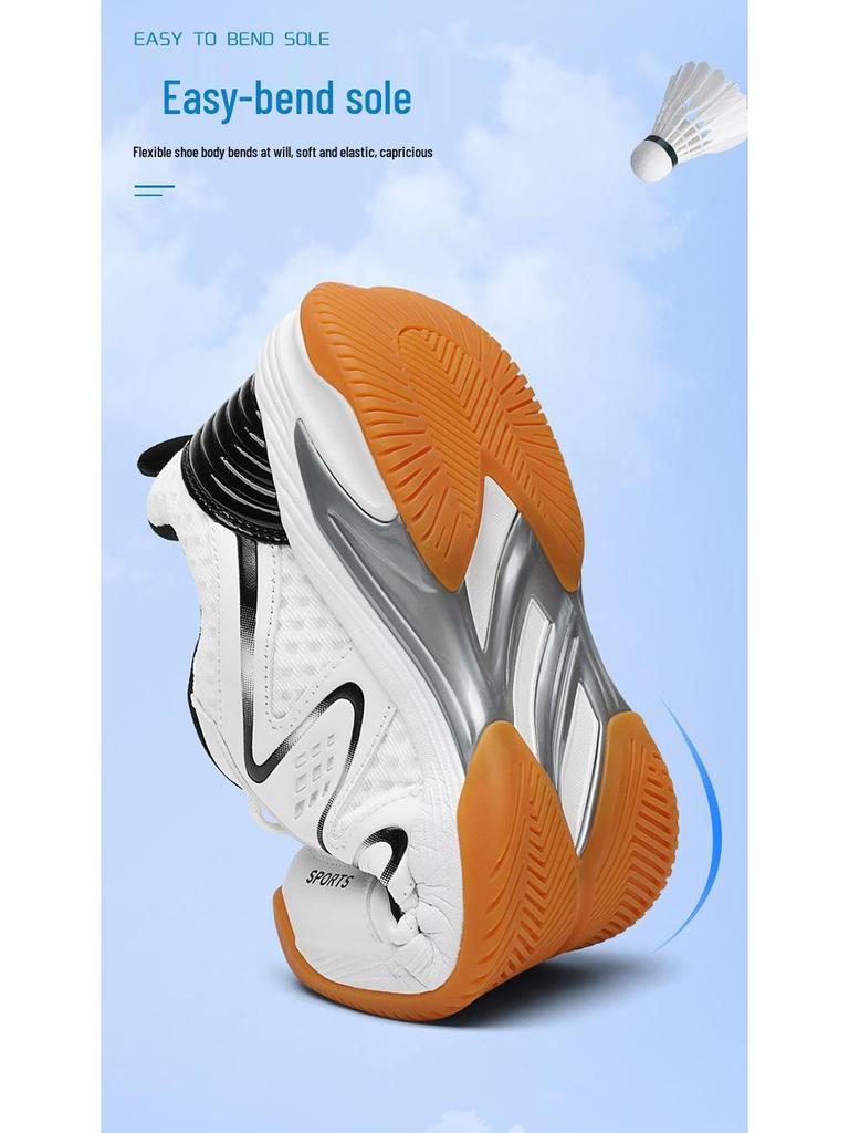 Professional Leather Sports Shoes for Men and Women: Plus Size Badminton, Table Tennis, and Tennis Training Shoes