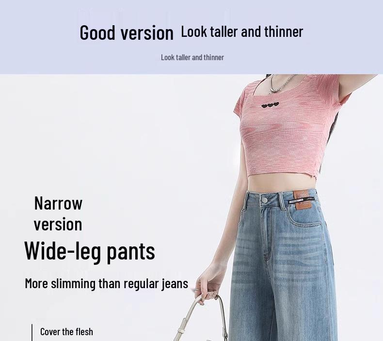 Women's High-Waisted Straight-Leg Jeans - 2025 Spring Retro Slim Fit, Loose and Thin Summer Design