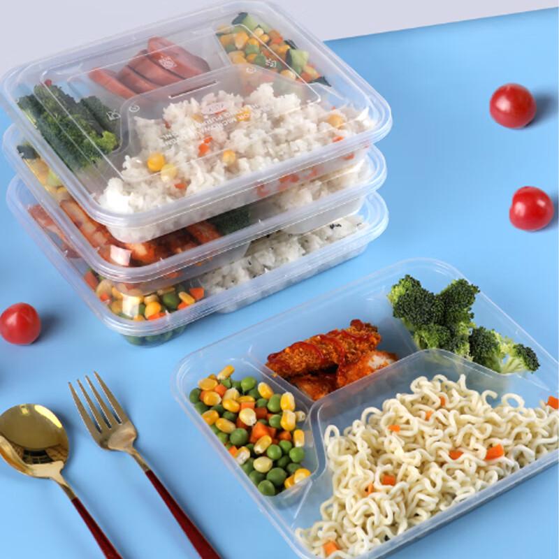 Disposable 4-Compartment Transparent Meal Prep Containers