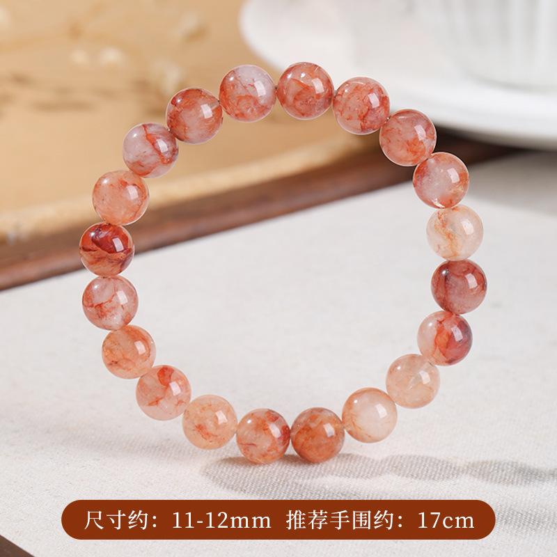 New red crystal bracelet with gradient color and ice-effect round beads, single-loop women's accessory, direct delivery