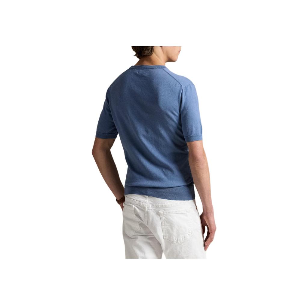 Polo Ralph Lauren Solid Color Cotton Crew Neck Short Sleeve T-Shirt Men tops Blue 710980681-003