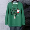 Ladies' Christmas Printed Round Neck Long Sleeved T-shirt Sweatshirt Top