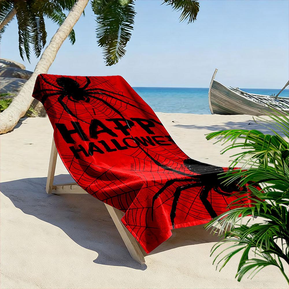 Spooky Webbed Elegance Print Beach Towel, Quick Drying, Suitable for Travel, Outdoor Sports, Jogging, the Beach and Swimming, Gift