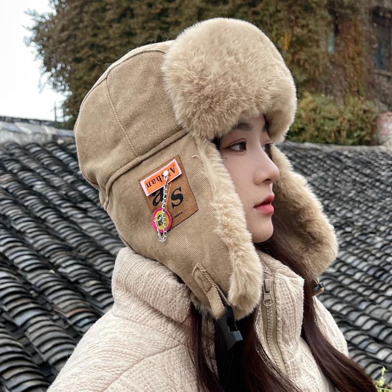 New Bomber Hat Thick Warm Fur Winter Cap for Men Women Earflap Pilot Hat Outdoor Ski Russian Fashionable Male Female Beanie Hat