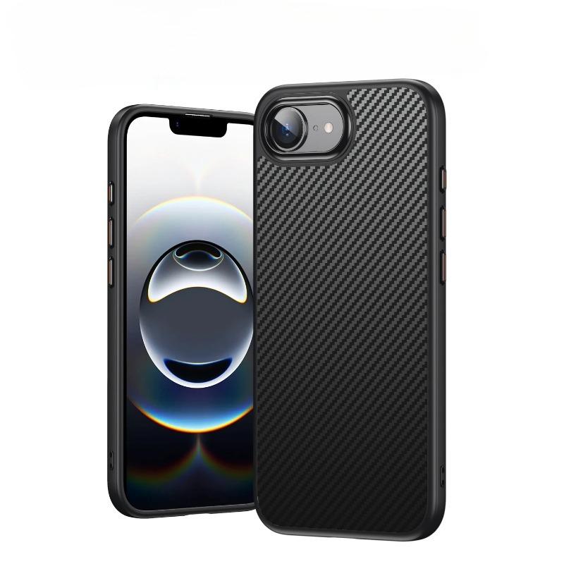 Carbon Fibre Texture Phone Case For Iphone 17E 17 E Magsafe Magnectic Wireless Charging Silicone Shockproof Cover For Iphone 17E