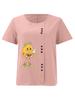 Women's Fashion Humanoid Lemon Print Shot Sleeve T-shirt Loose Cotton Shirt Casual Loose Summer Blouse Tops Plus Size