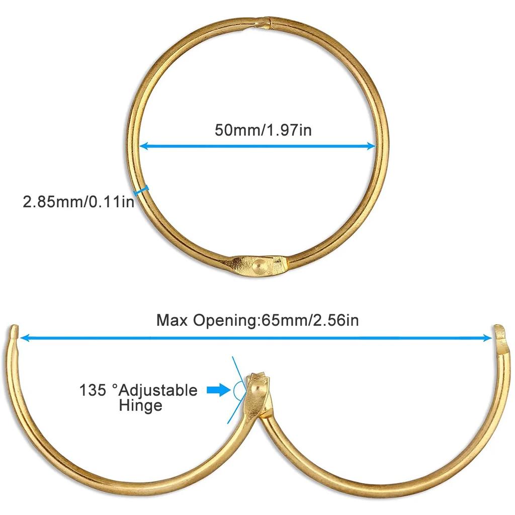 24 Pack Curtain O-Rings Multifunctional Purpose Decorative Metal Shower Curtain Rings Rustproof Iron Bath Drape Loop Smooth