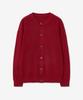 Blond9 Soft Round Neck Knit Cardigan_Deep Red