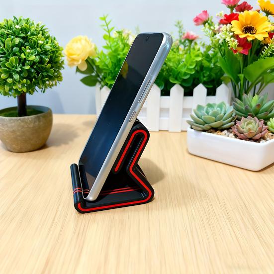 yangyizhi 3D Printed Phone Stand, Colorful Line Holder with Anti-Slip Base, Multi-Angle Adjustable, Horizontal Vertical Use, Lightweight Desktop