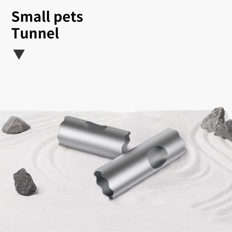 Small Rodents Sleep Tunnel Cooling Metal Hideouts Toy Suitable for Hamsters and Pet Mouse Cage Entertainment