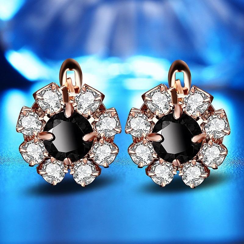 Sace Gems Classic Flowers Copper Alloy Zircon Earrings for Women Wedding Party Gifts