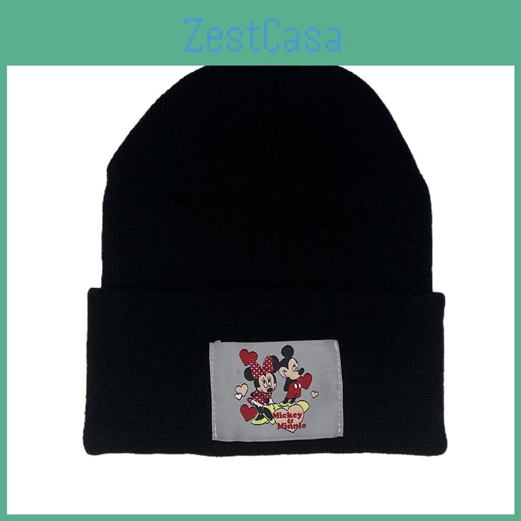 Mouse Minnie Mouse Knit Hat With Embroidered Alphabet Breathable Fabric
