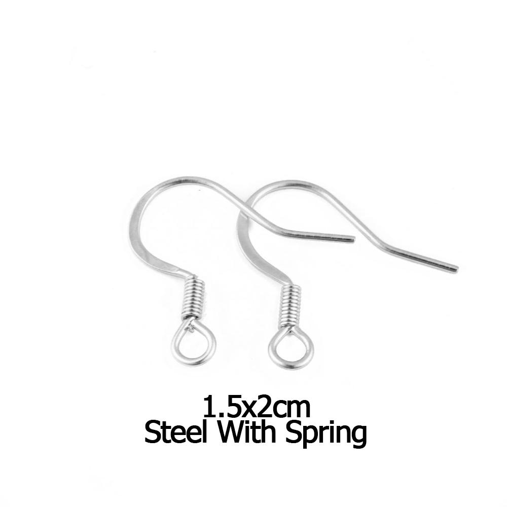 50 Stück/Los Goldfarbe Edelstahl Ohrhaken Ohrstecker Verschlüsse Mit Feder Ohrhaken Für Schmuckherstellung Zubehör