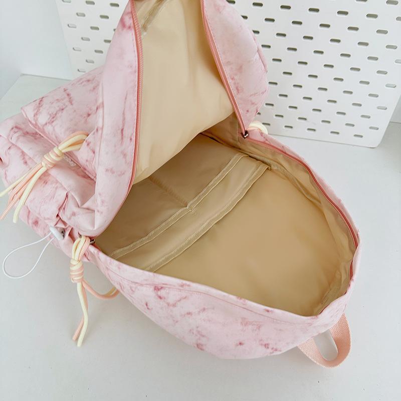 School bag summer new Mori high-value college student school bag fresh tie-dye versatile backpack casual simple shoulder bag