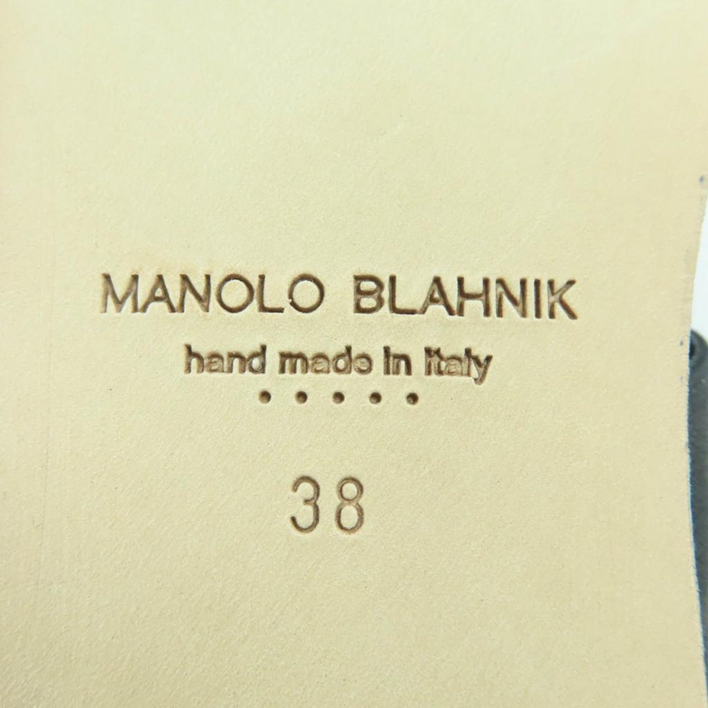 Sandálias Pristine MANOLO BLAHNIK TITUBAFLAT Bijoux seda preta 38 665.99WTIFCRE010 Usado