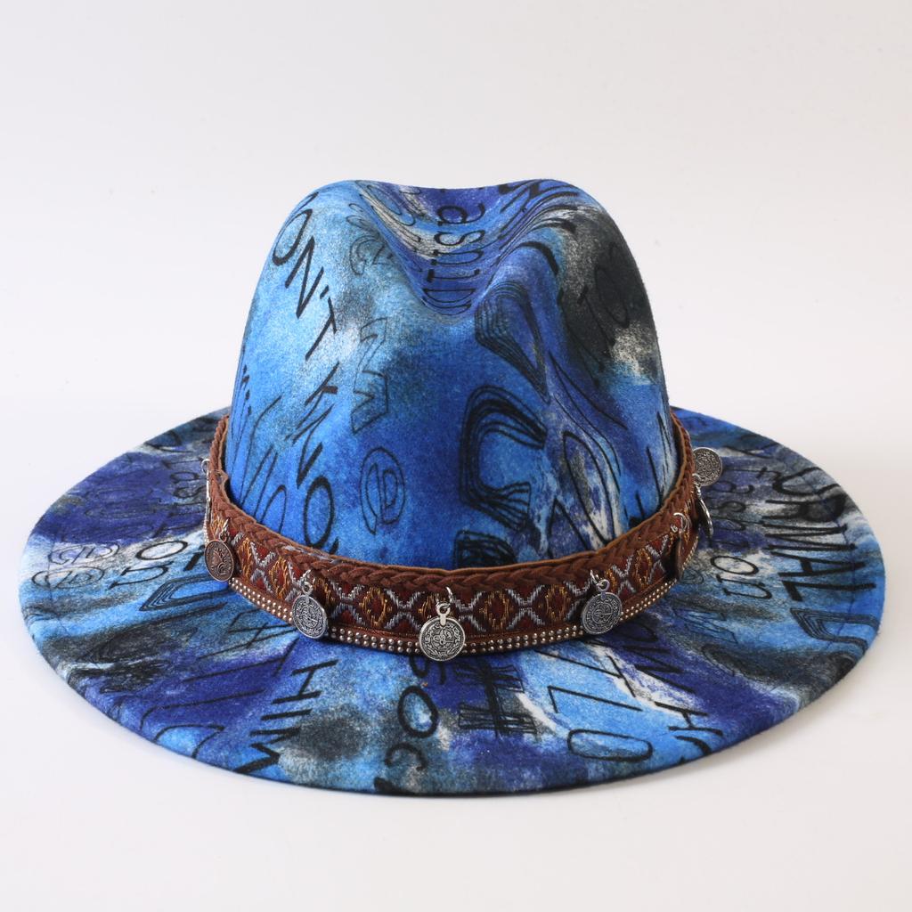 New European and American style letter printing fashion top hat men's and women's fashion jazz hat sunscreen sun hat