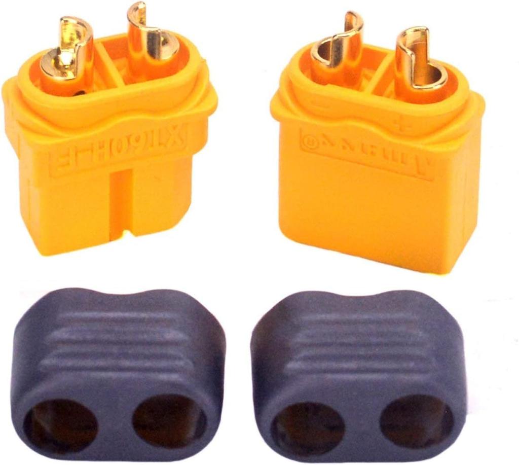 15PCS XT60 / XT60H Male and Female Connector Set with Housing Cover | For LiPo Batteries and FPV Drones | Yellow Color