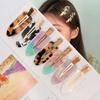 2Pcs No Crease Acrylic Hair Clips With Gold Metal Clasp And Marble Pattern Perfect For Daily Wear Party Hairstyling