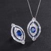 Jewelry Diamond Independent Packaging Simulation Blue Spinel Women'S Luxury Inlaid Pendant Ring Set Stone 8 * 10