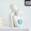 European Porcelain Figurine Sculpture Decor Heart-shaped Couple Ornament Room Bookshelf Heart-shaped Character Statue Handicraft