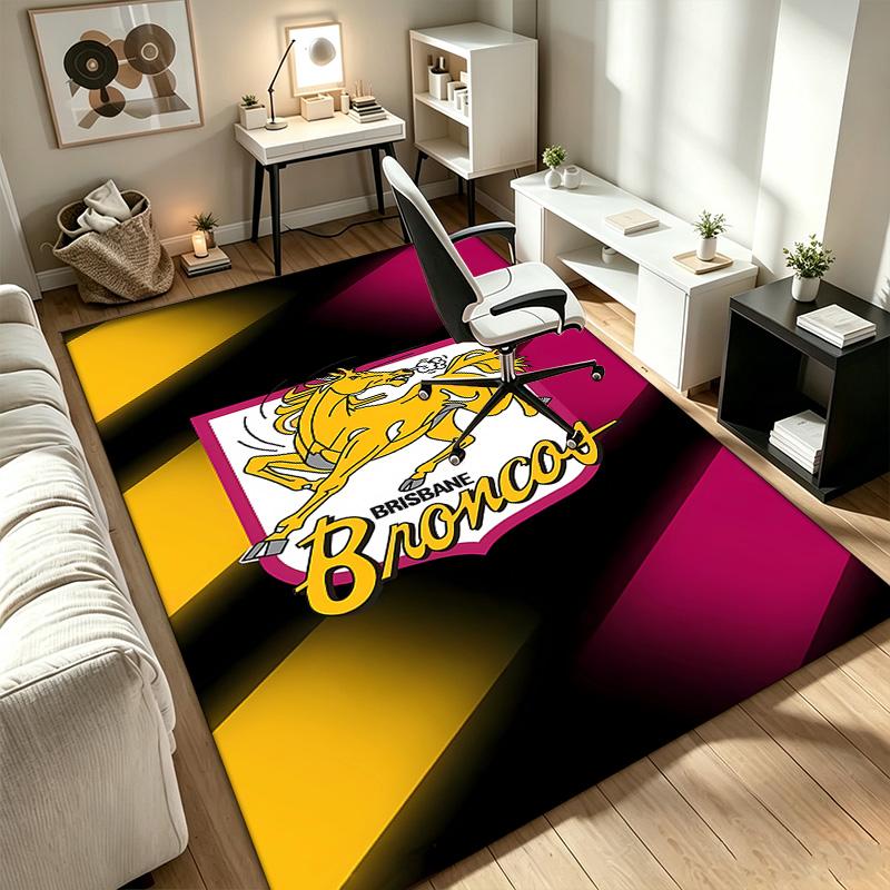 Brisbane Broncos A rug suitable for office chair areas living rooms and computer desks perfect for home offices and an ideal holiday gift