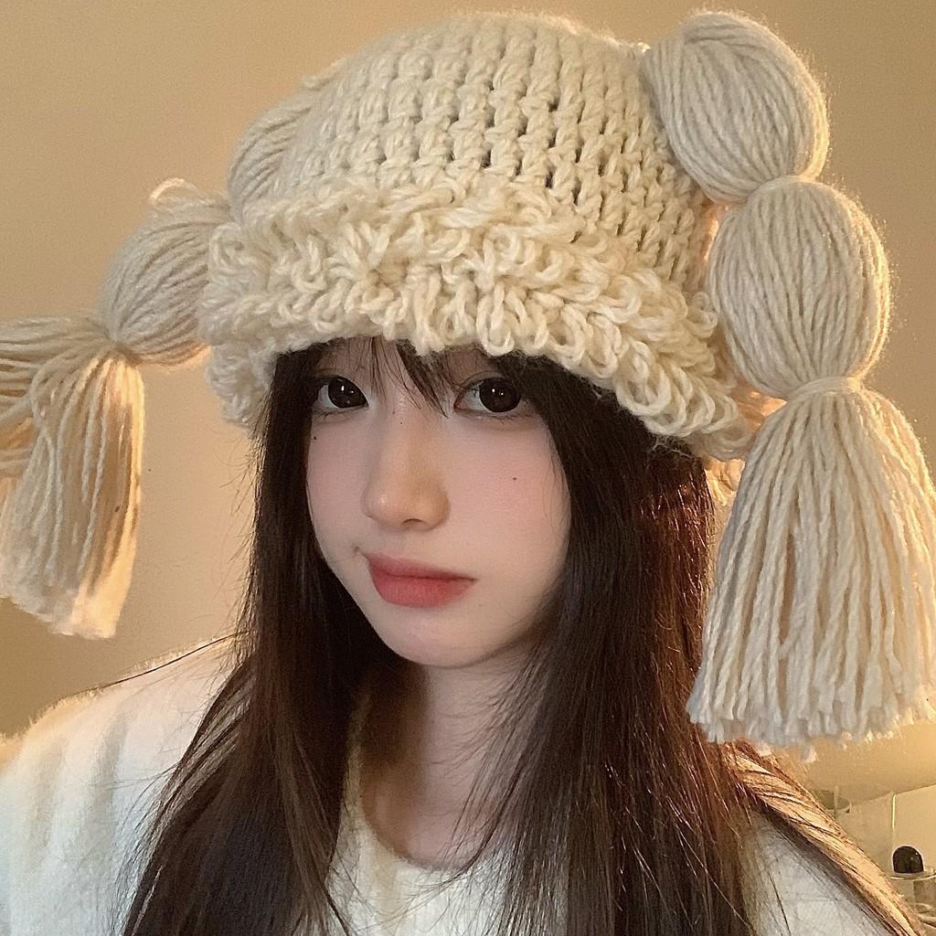 And Cute Warm Long Braided Knit Hat For Women In Beautiful Colors For Winter Comfort