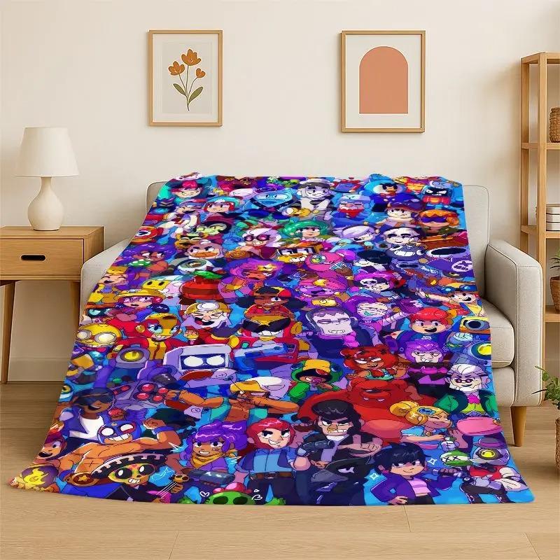 Game B-Brawl Cartoon Flannel Blanket Super Soft Comfortable Bedding Sofa Cover Home Decor Gift Teen Boys Girls Children