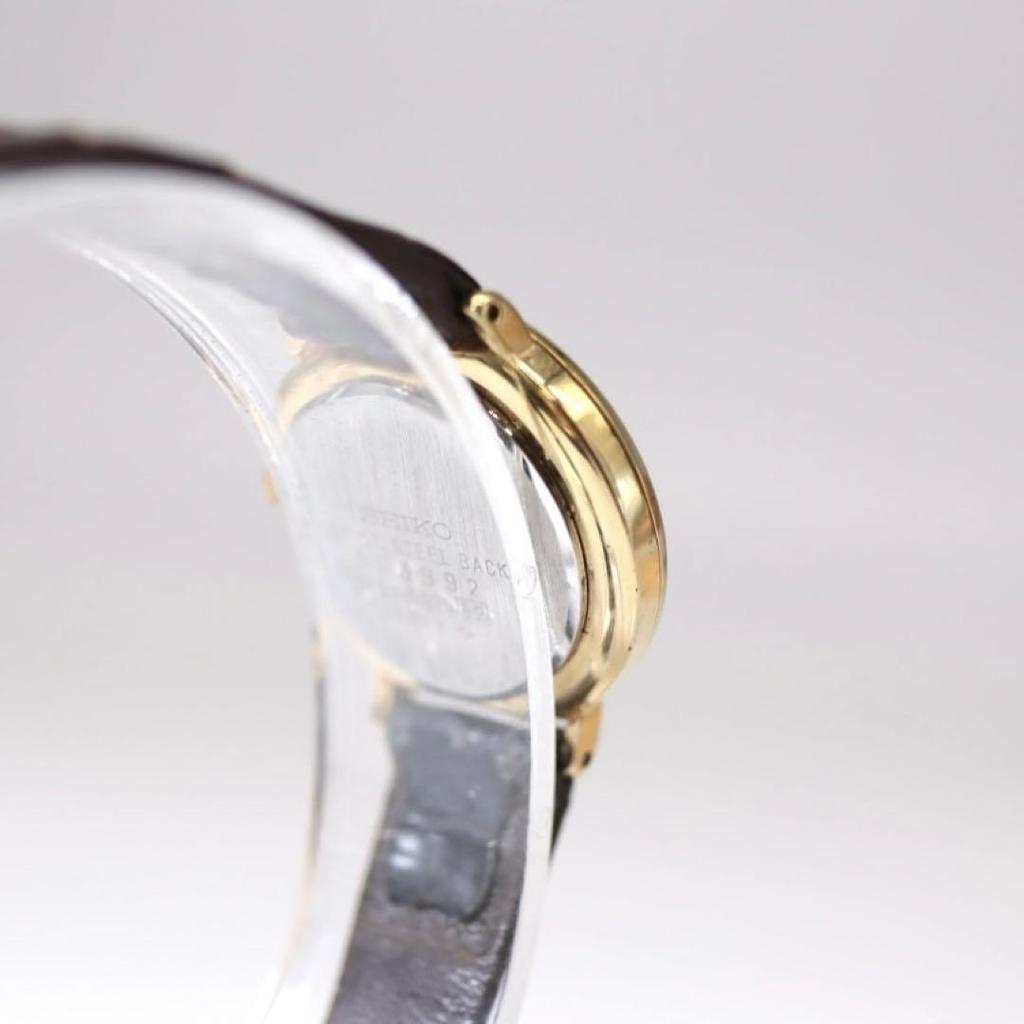 [USED] Seiko Quartz Watch, Gold/Brown Leather, Women's