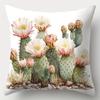 4Pcs Set, Sofa Pillow Case, Cactus Flower Pillow Case, 17.7 Inches * 17.7 Inches, Single-Sided Print, Home Decoration, Sofa Wais