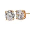 Wholesale Jewelry -- Single Round Clear CZ Stud Earrings for Women 18 K /14 K Gold Plated AAA+ Cubic Zircon