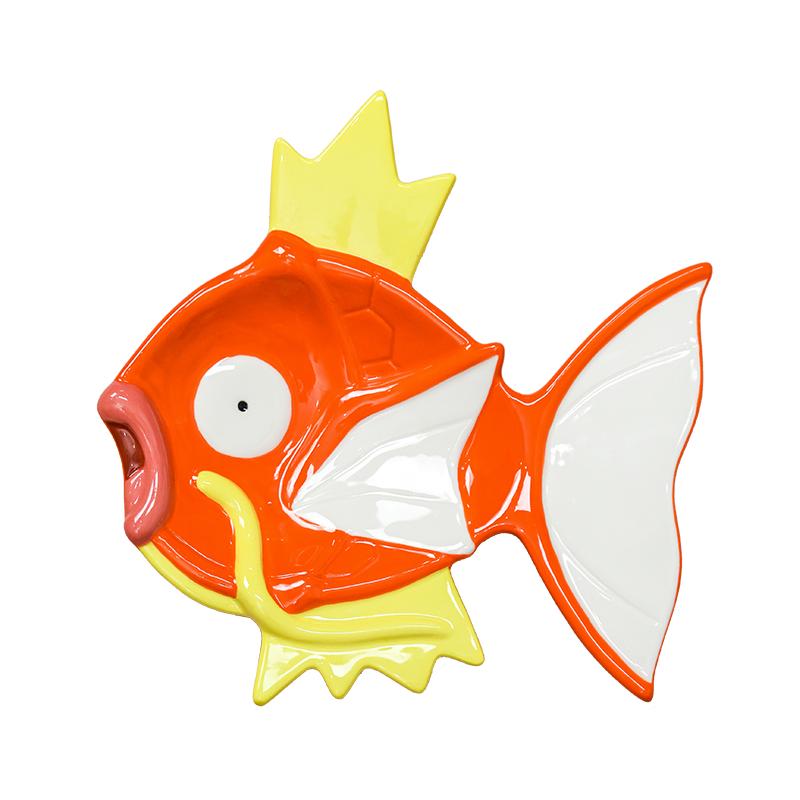 SHUNXIANG Pokemon Magikarp Ceramic Sushi Sashimi Serving Tray, Creative Fish Shaped Ceramic Sushi Plate Food Tray