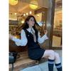 JK uniform fake two-piece set, college style hip skirt, spring and autumn new sweet age-reducing high-end dress